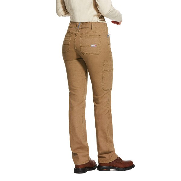 Ariat FR Stretch DuraLight Canvas Stackable Straight Leg Pant in Khaki